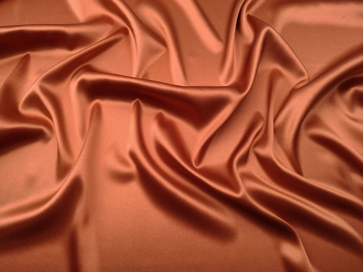 Ткань шелк коричневый бронзовый оттенок  2