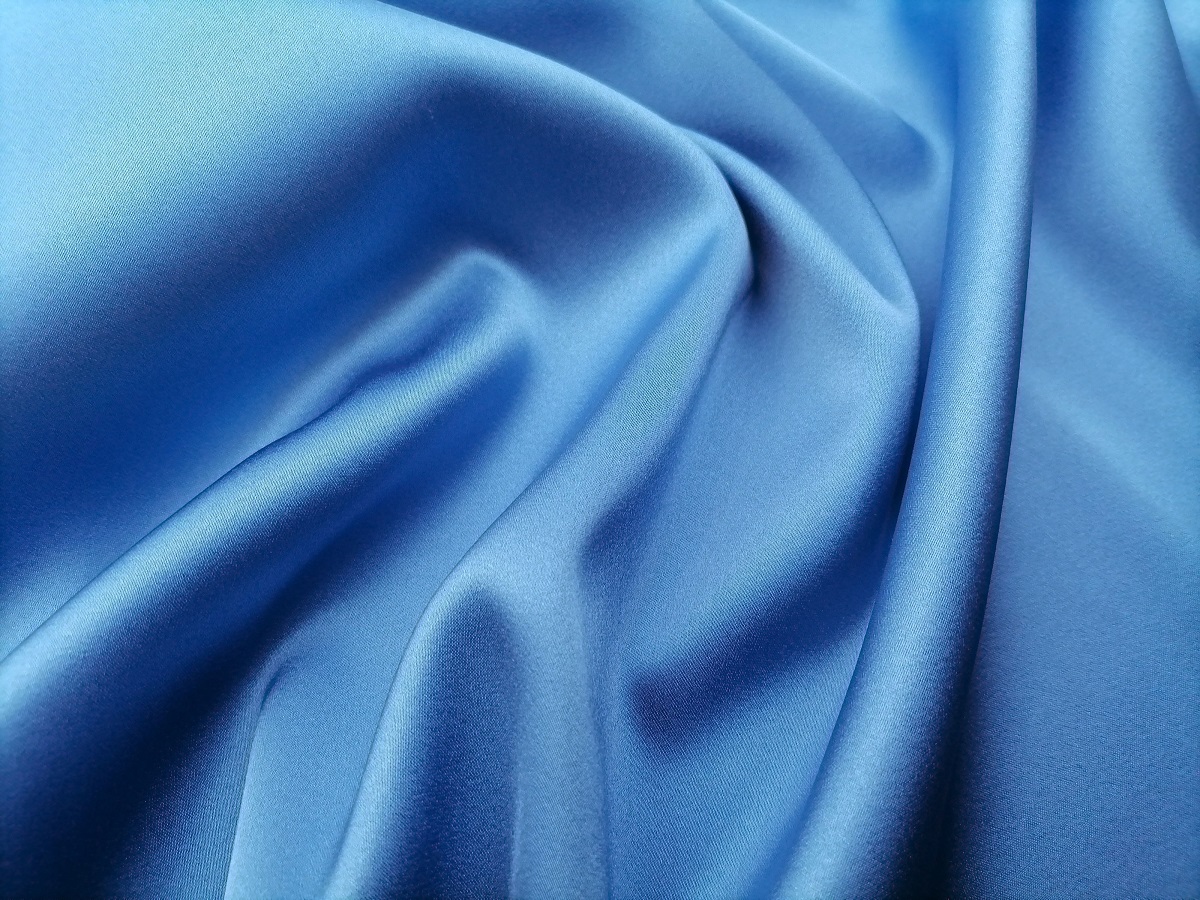 Ткань  Атласный Шелк с эластаном голубой дымчатый  Италия 42518 2