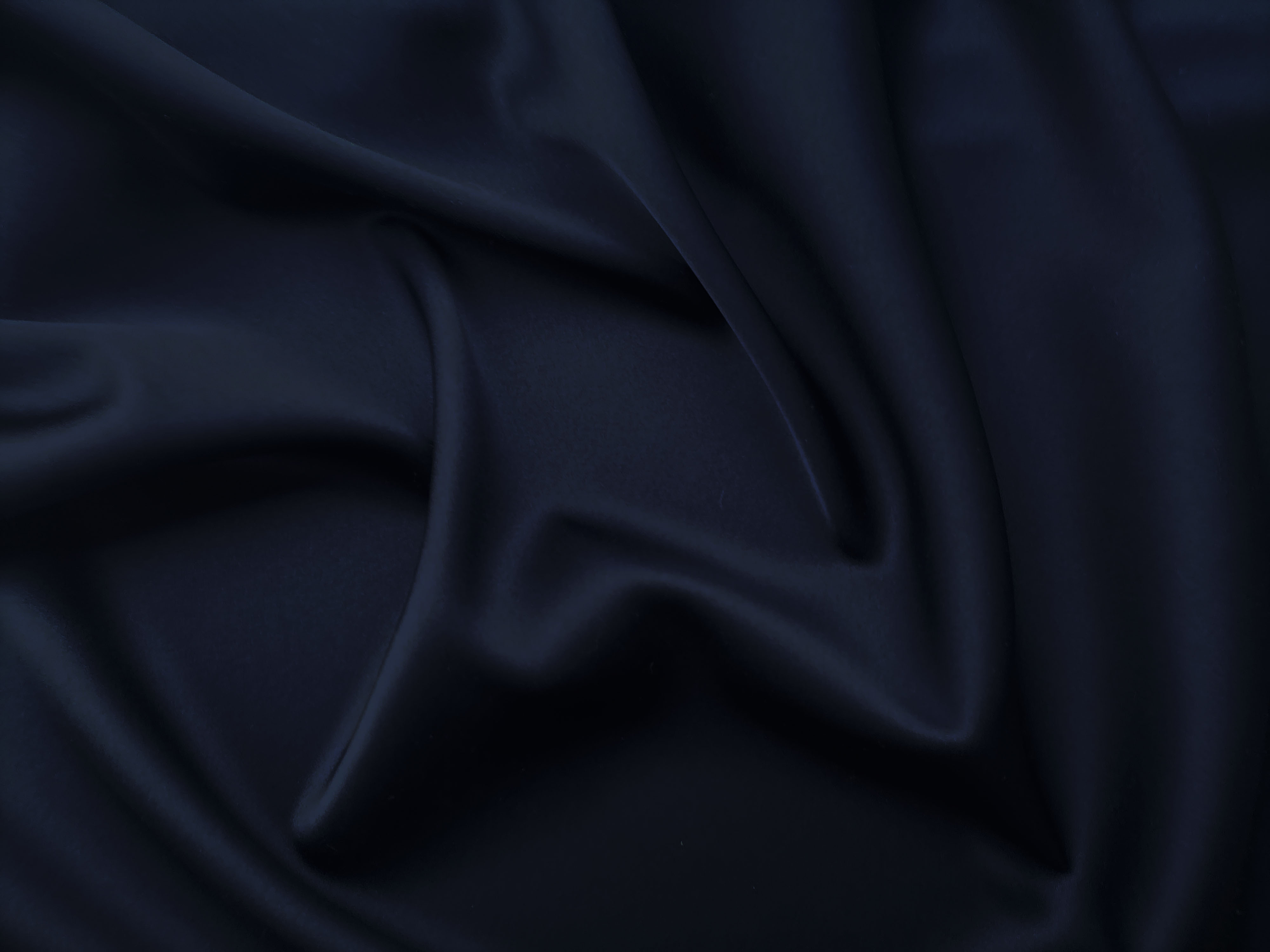 Ткань Атласный Шелк с эластаном  синий тёмный Италия 42517 3