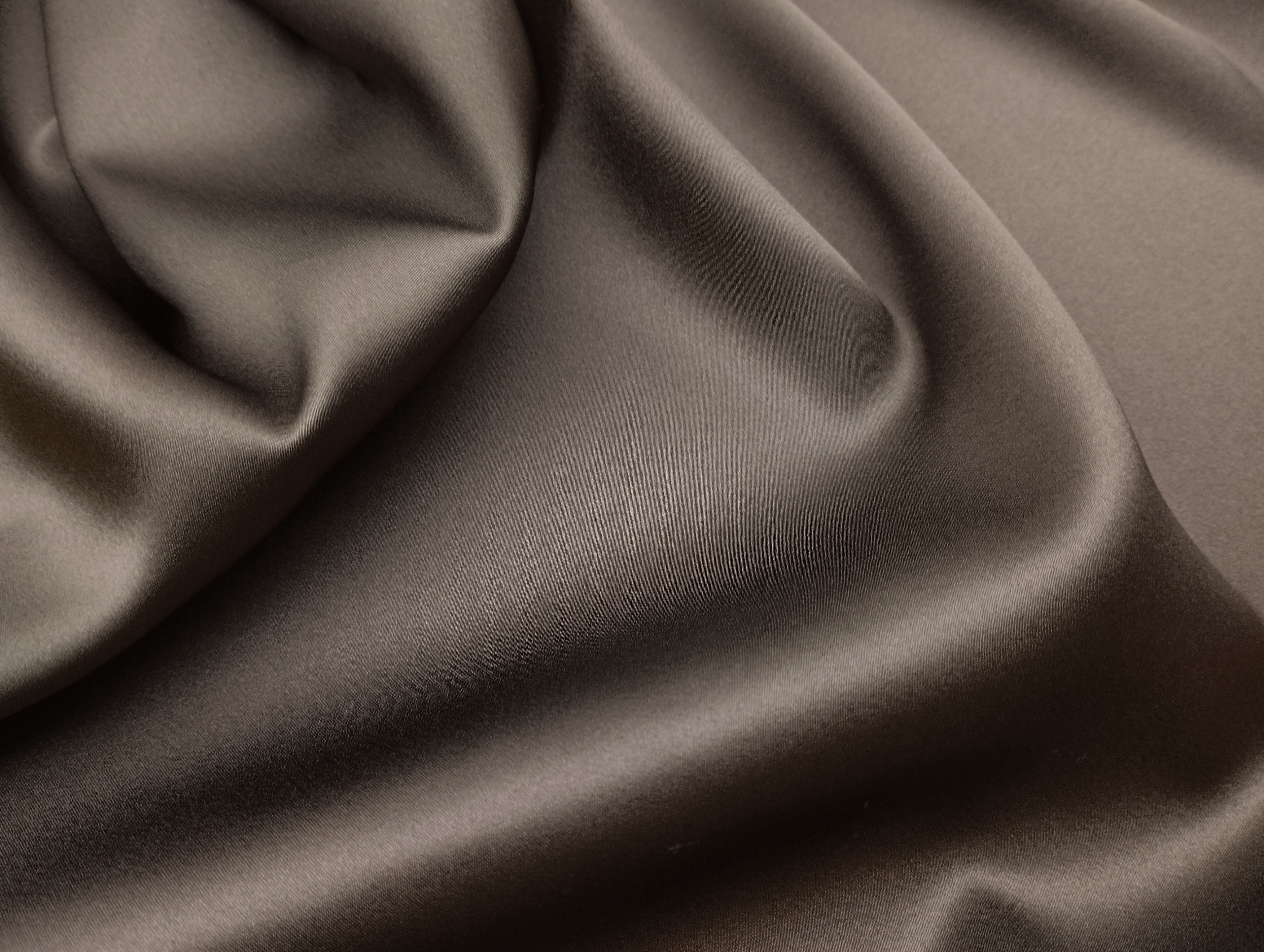 Ткань Атласный Шелк с эластаном  коричневый Италия  42760 2