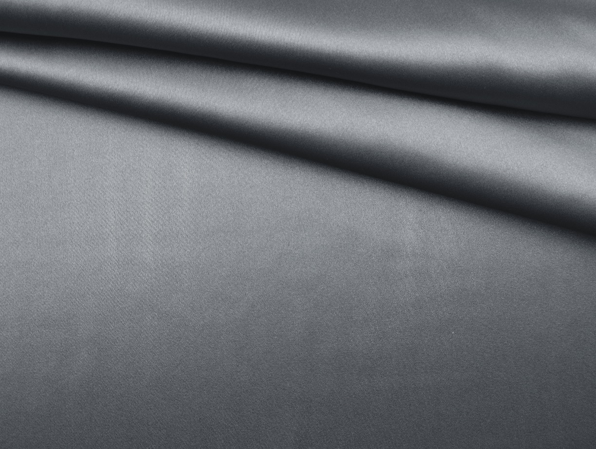 Ткань Атласный Шелк с эластаном  серый Италия  42747 1