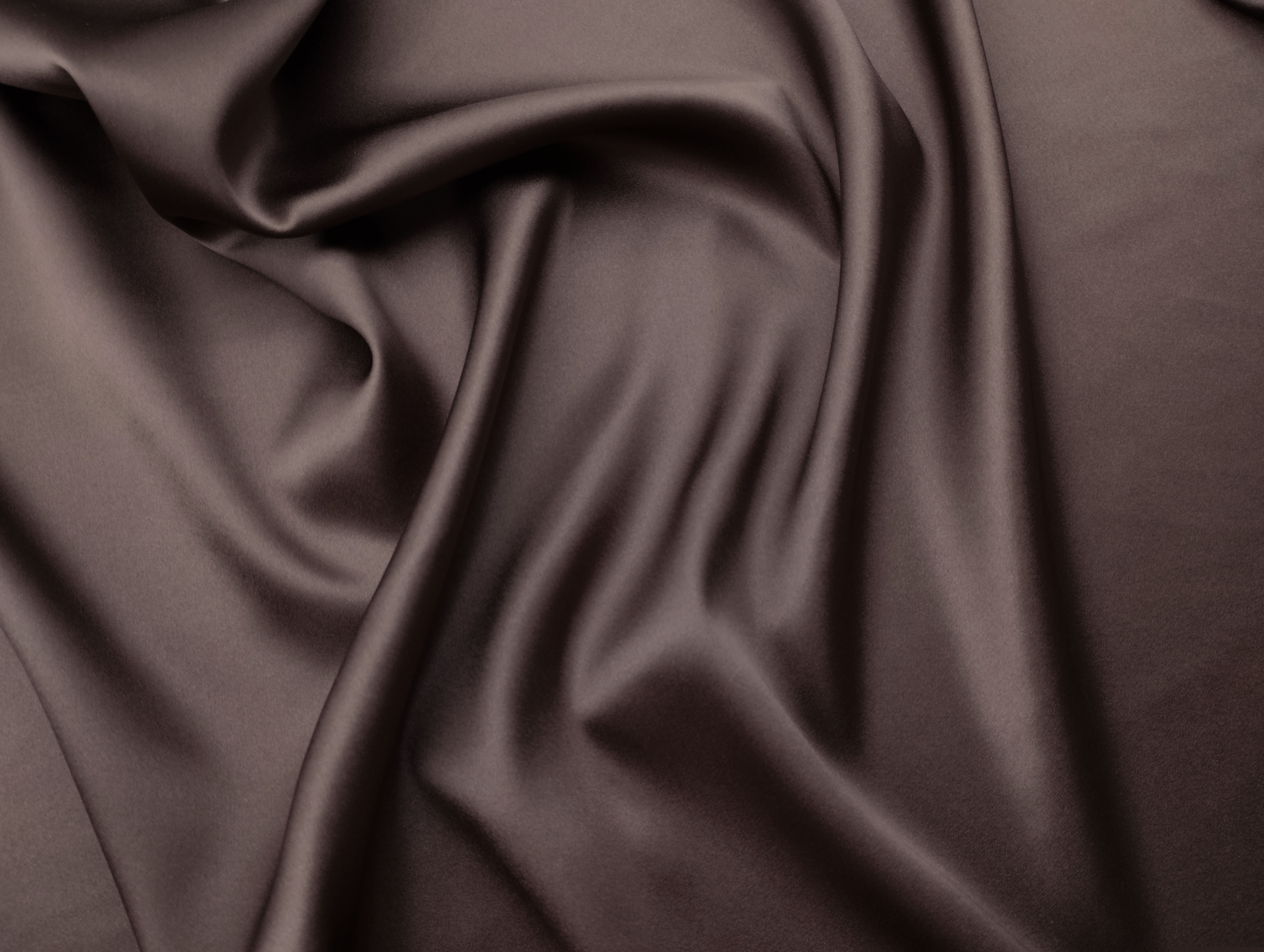 Ткань Атласный Шелк с эластаном  шоколадный нежный Италия  42752 3