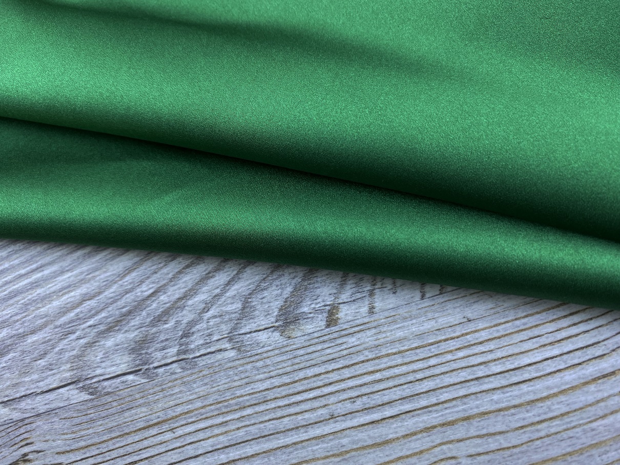 Ткань Атласный Шелк с эластаном  изумрудный Италия 42918 4