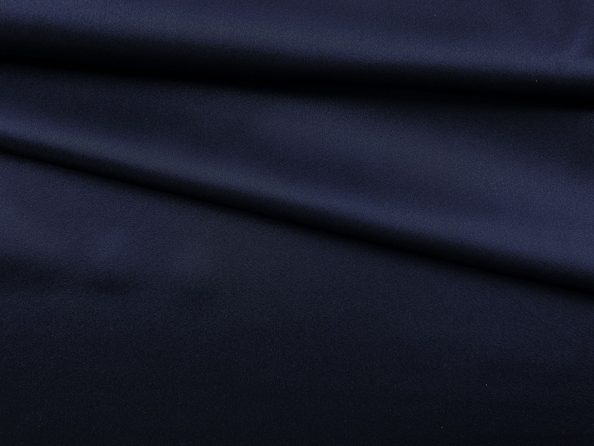 Ткань Атласный Шелк с эластаном  синий  Италия  42966 1