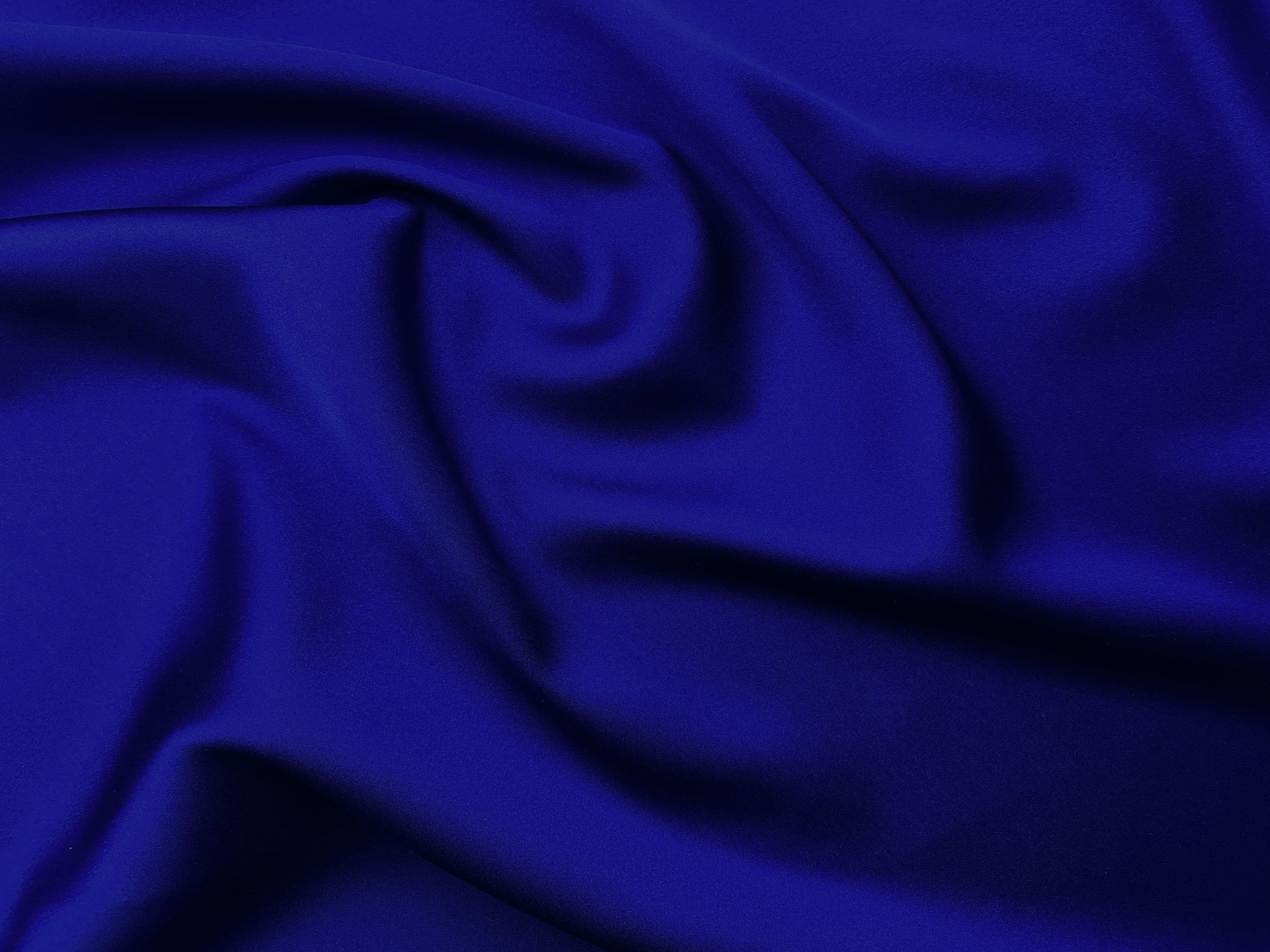 Ткань Атласный Шелк с эластаном  синий Италия 46068 3