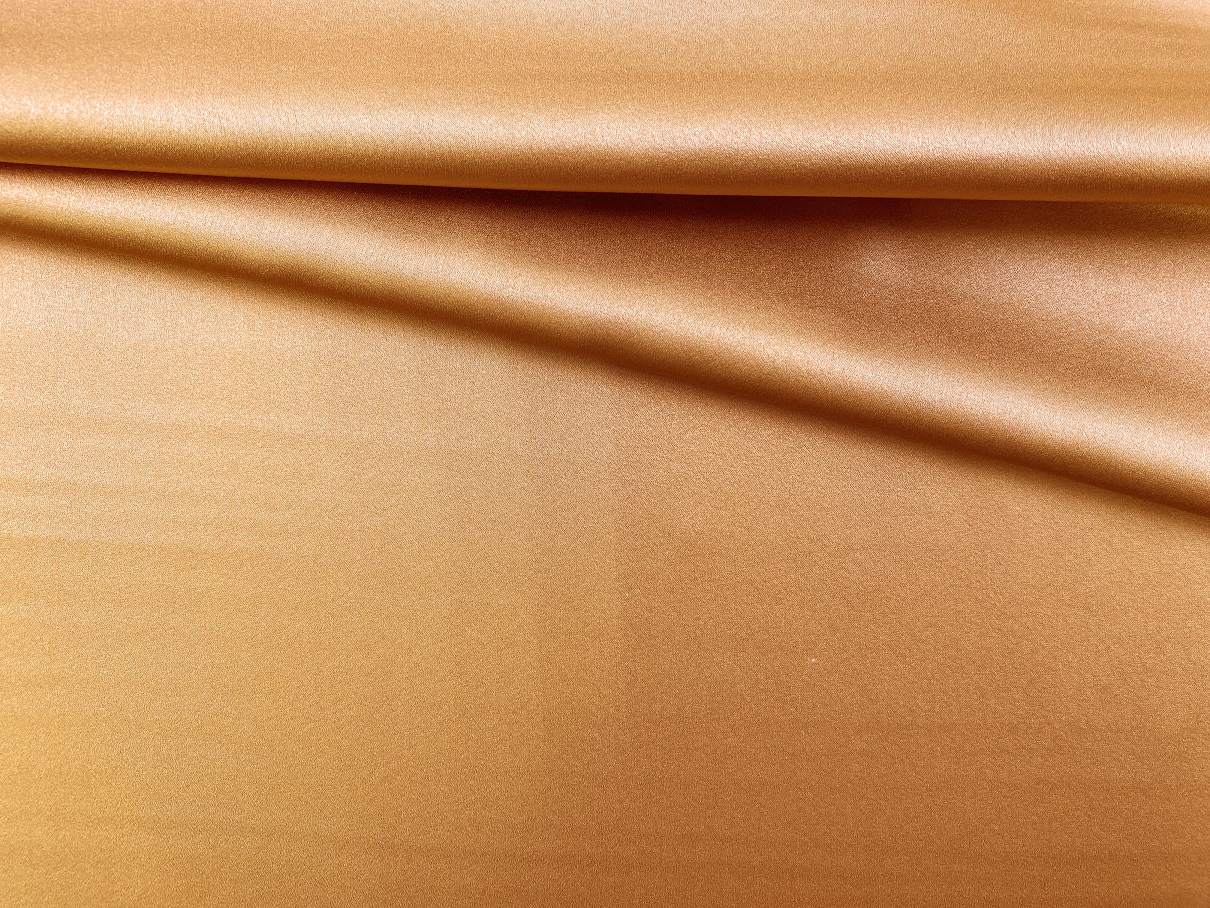 Ткань Атласный Шелк с эластаном  золотисто-бежевый  Италия  46187 1