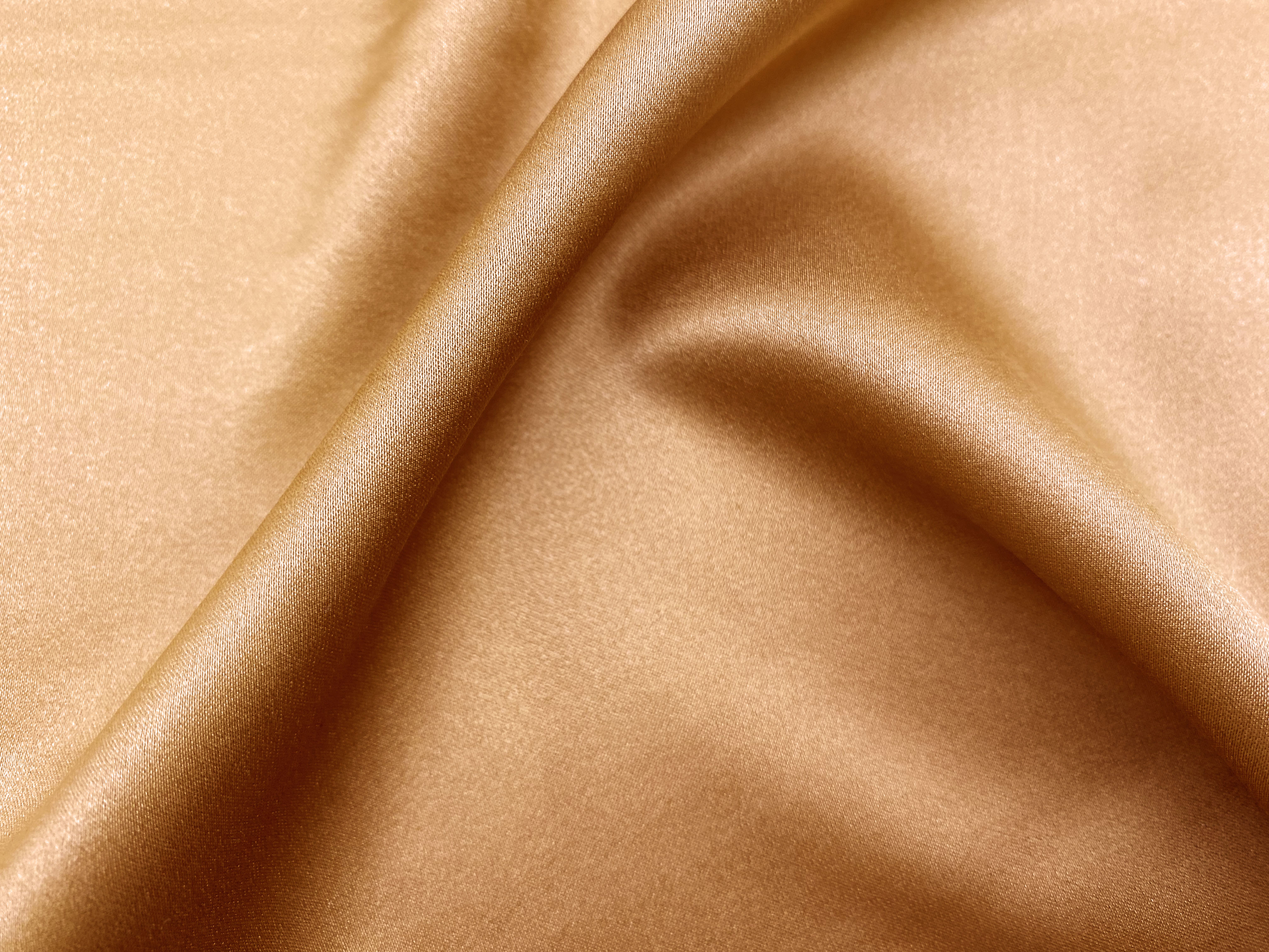 Ткань Атласный Шелк с эластаном  золотисто-бежевый  Италия  46187 3