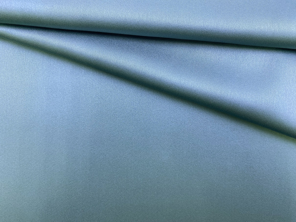 Ткань Атласный Шелк с эластаном  серо-голубой Италия 46183 1