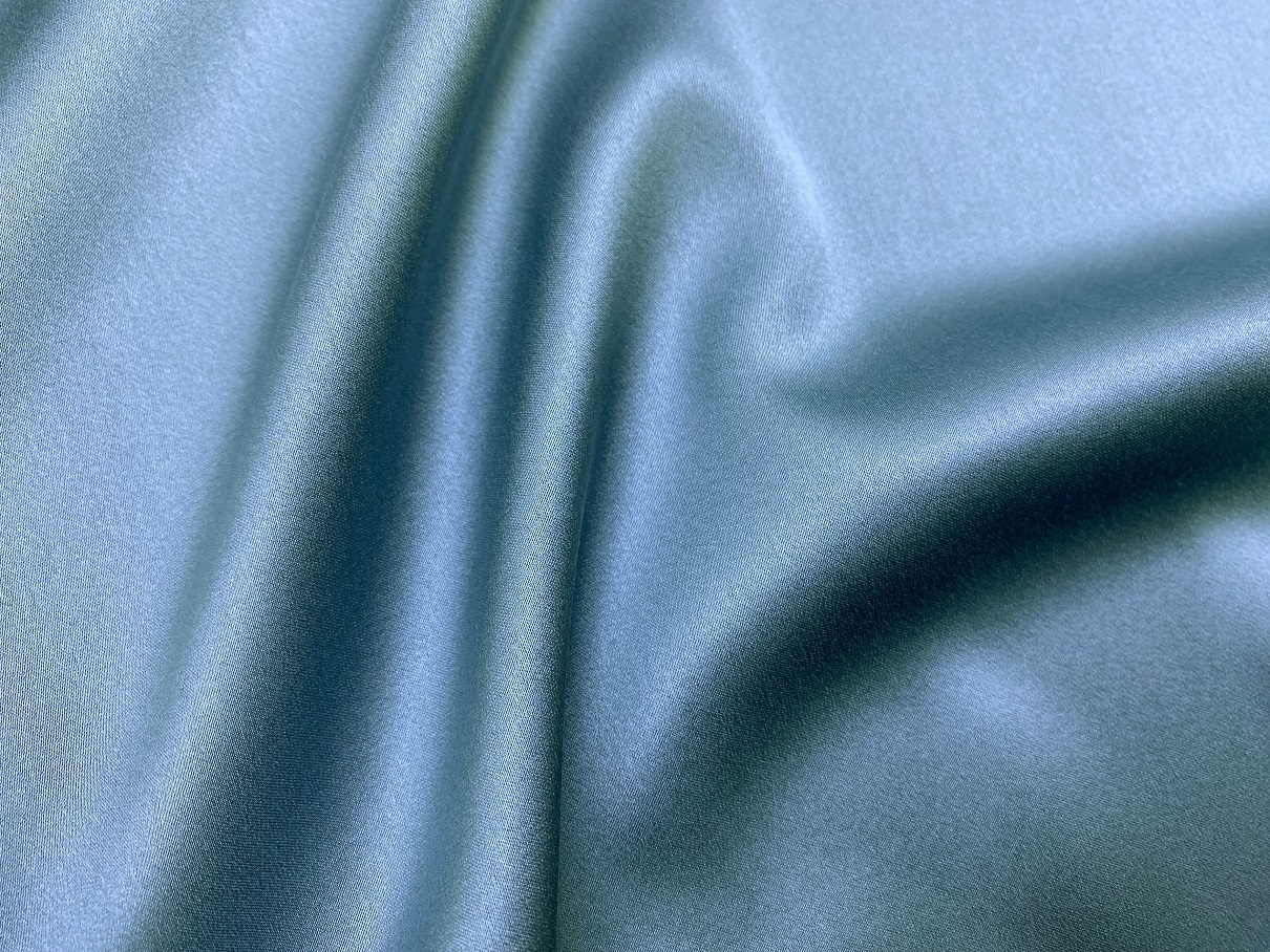 Ткань Атласный Шелк с эластаном  серо-голубой Италия 46183 3