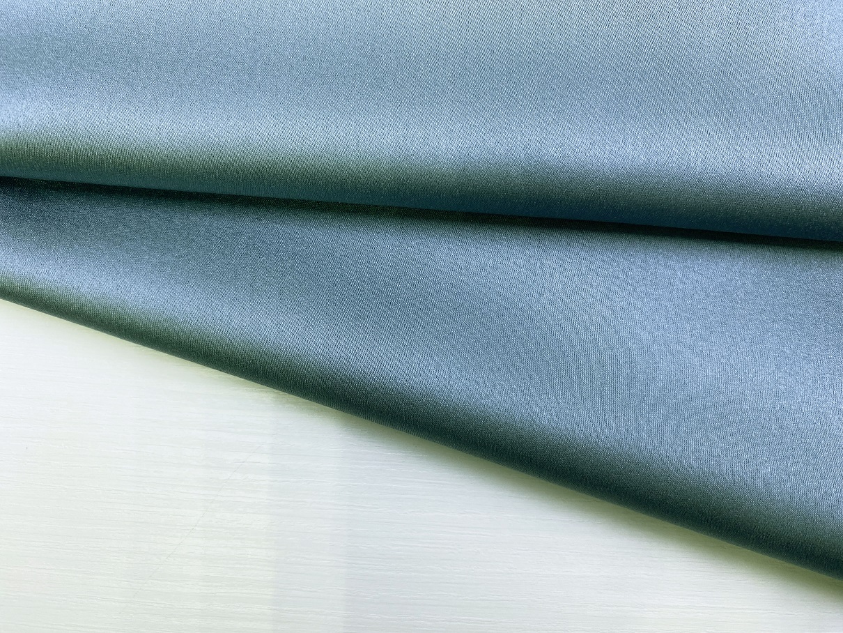 Ткань Атласный Шелк с эластаном  серо-голубой Италия 46183 4
