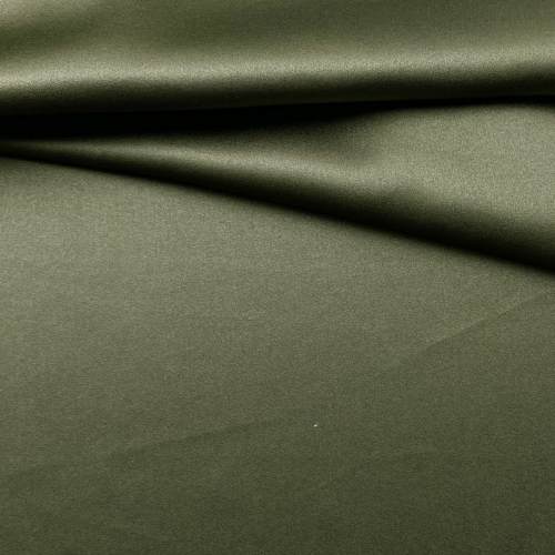 Ткань Атласный Шелк с эластаном  оливковый темный  Италия   46336