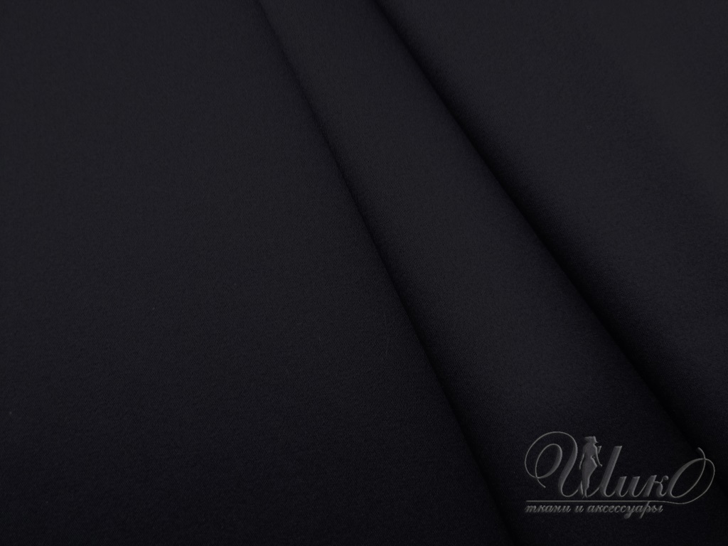 Ткань  Атласный Шелк с эластаном  чёрный Италия  25873 1