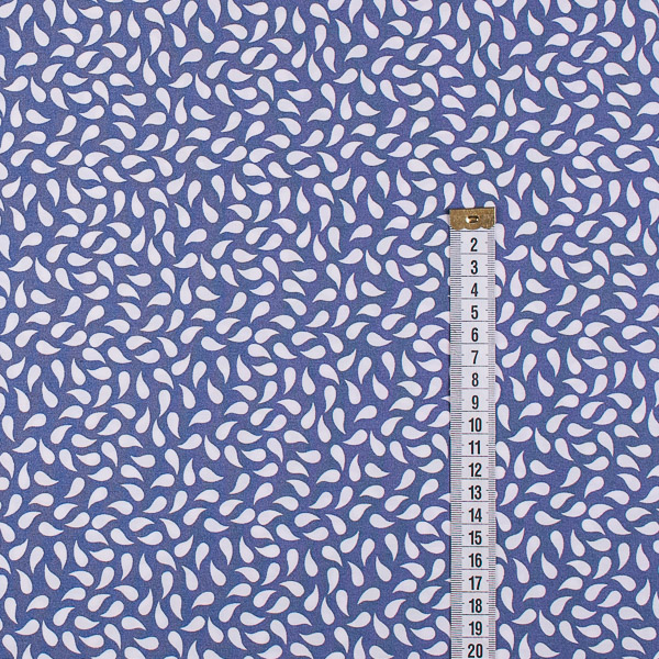 Ткань Хлопок синего цвета с принтом 