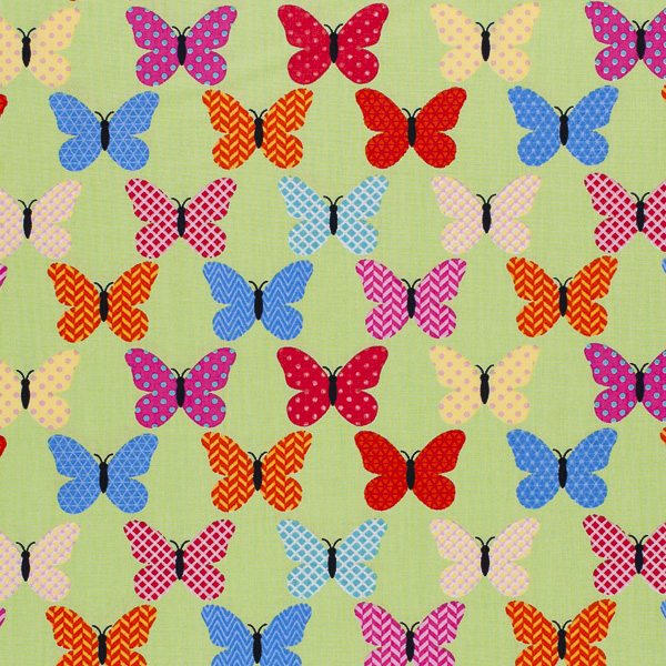 Ткань Хлопок принт - Бабочки 3 1