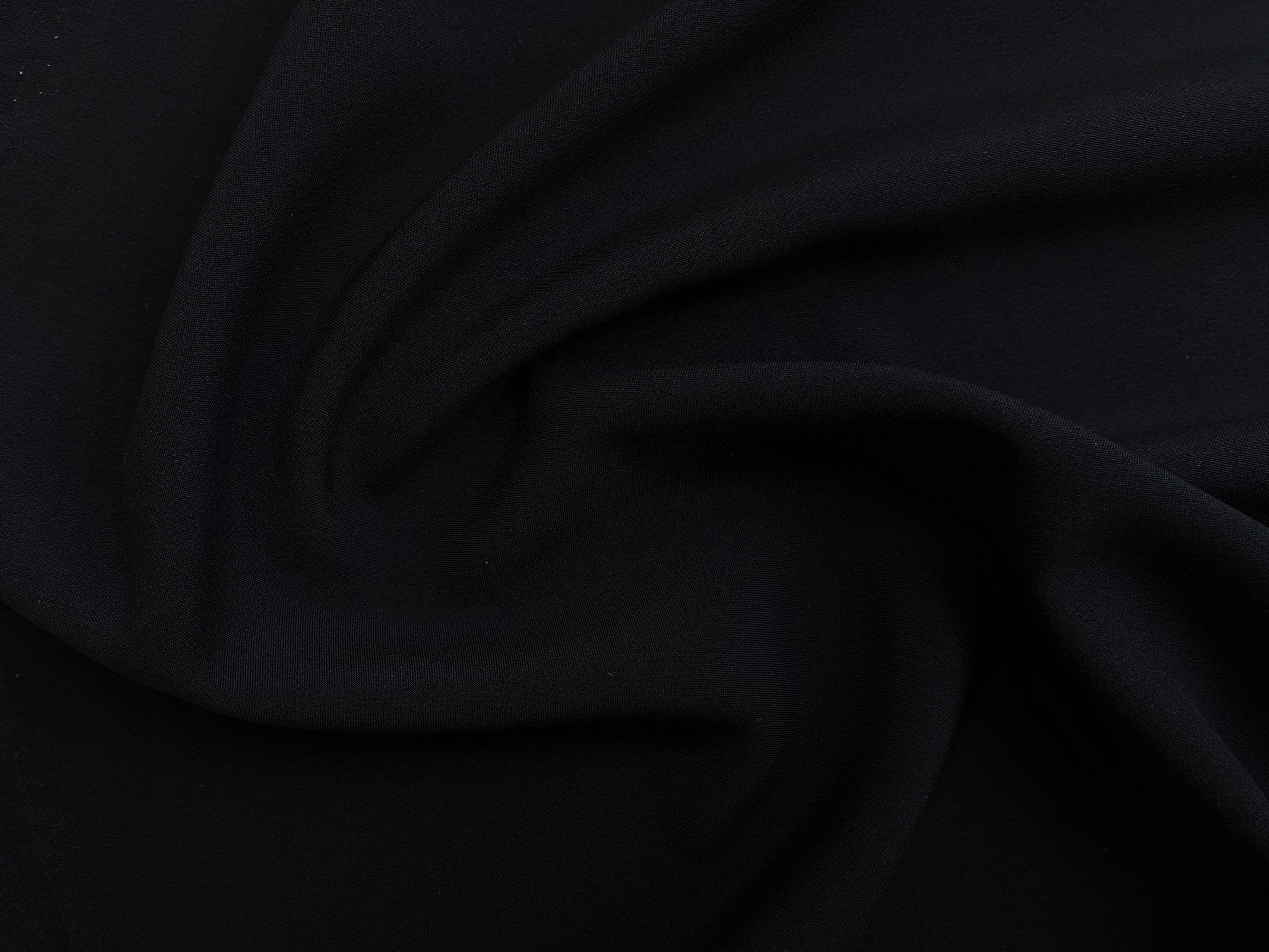 Ткань Подкладочная чёрного матового цвета однотонная  33244 3
