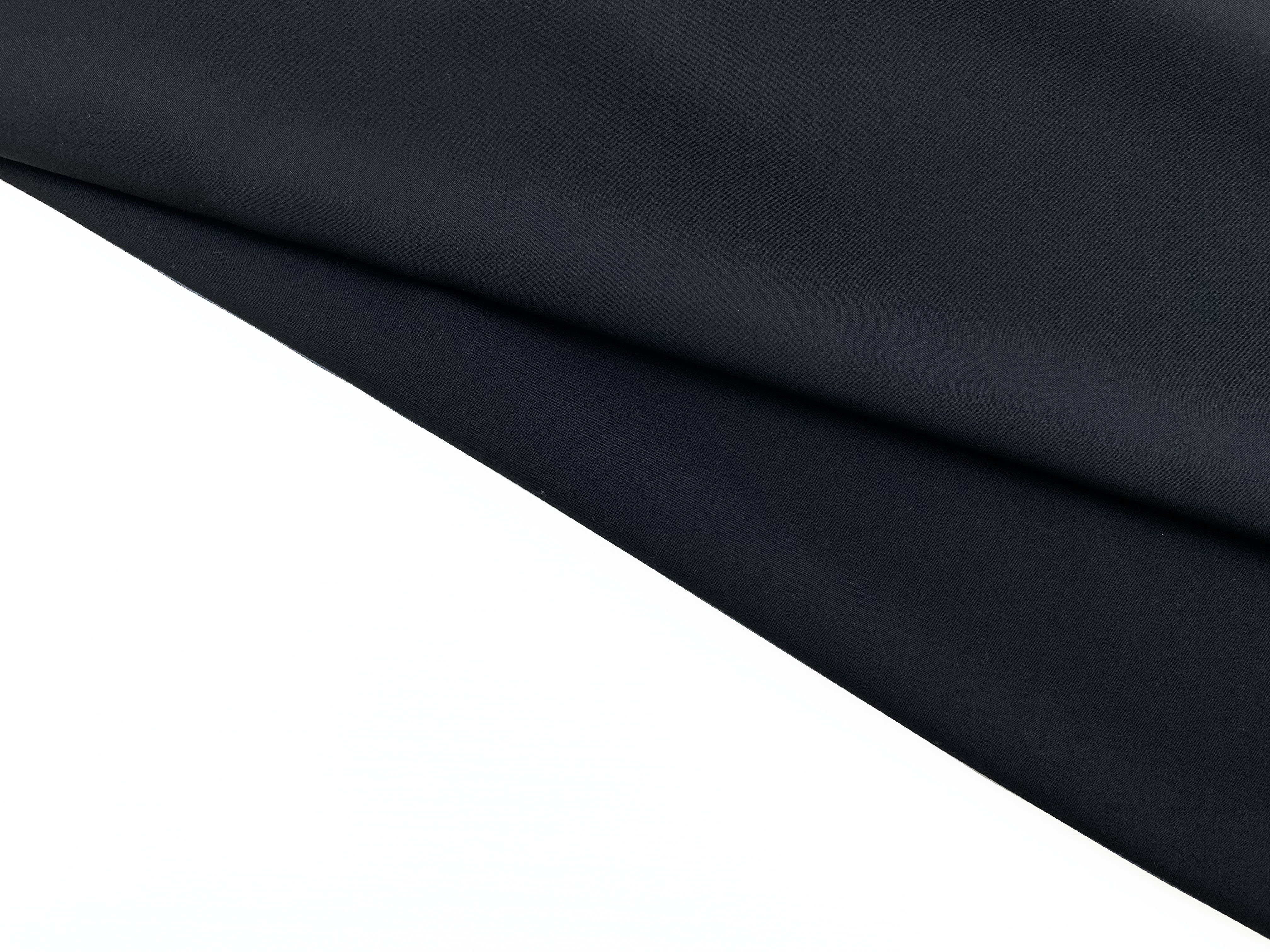 Ткань Подкладочная чёрного матового цвета однотонная  33244 4