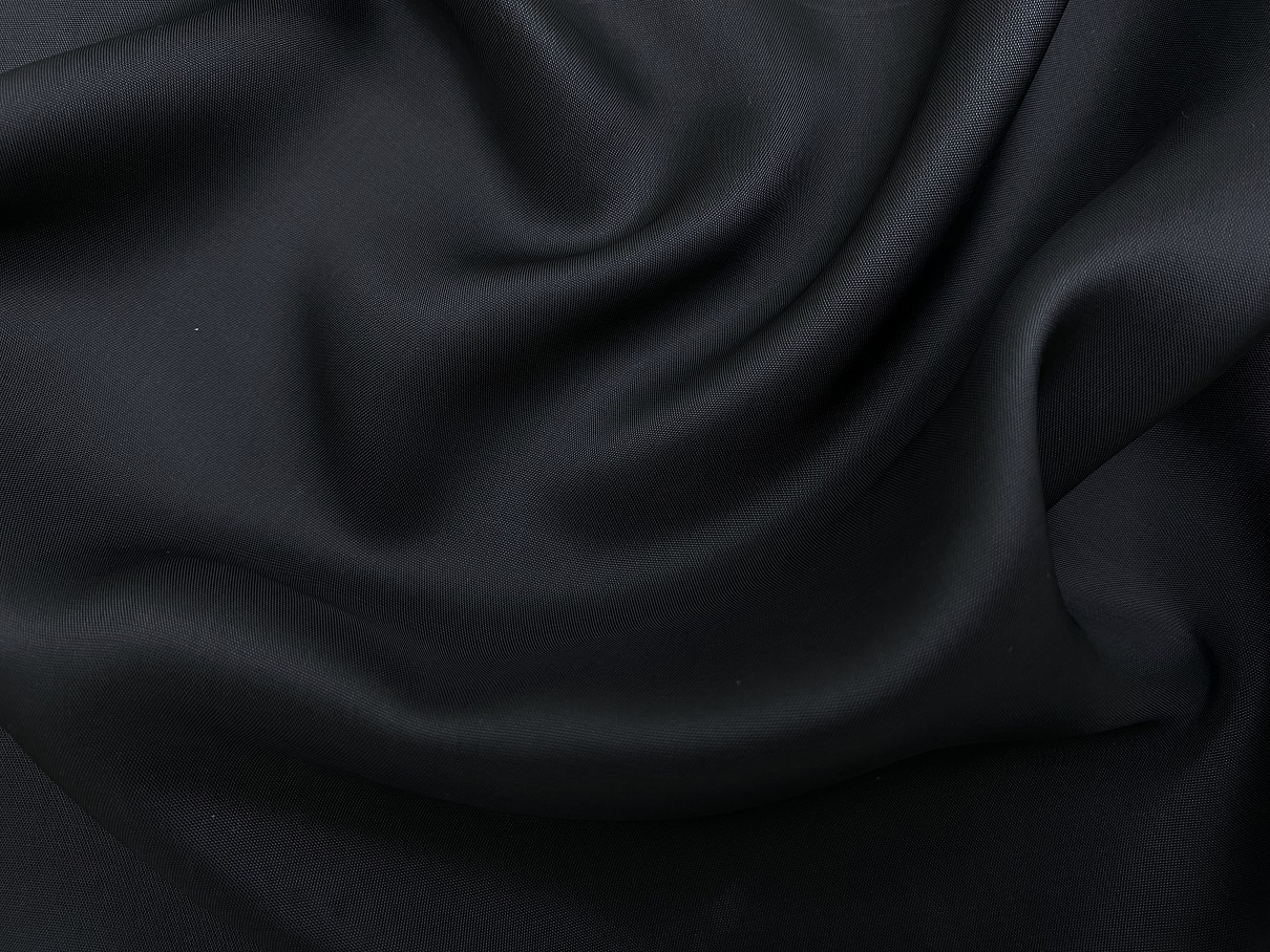 Ткань Подкладочная  чёрного цвета  полуматовая однотонная 33246 2