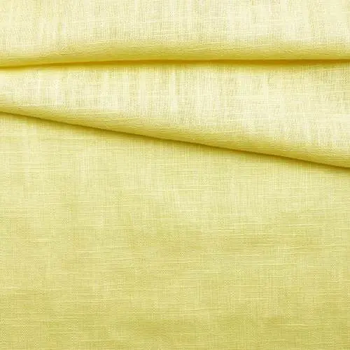 Ткань Лён желтого цвета однотонная  20451