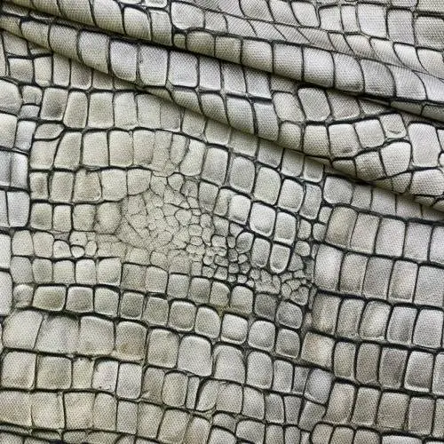 Ткань Вискоза серо-бежевая рептилия 17421