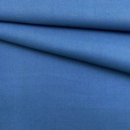 Ткань Хлопок  серо-голубого цвета однотонная 16880