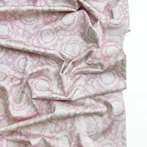 Ткань Хлопок розового цвета с принтом цветочные мотивы 16906