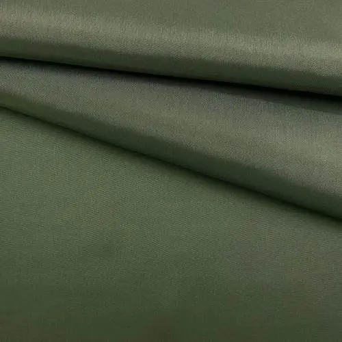 Ткань Подкладочная зеленого болотного   цвета  однотонная 33145