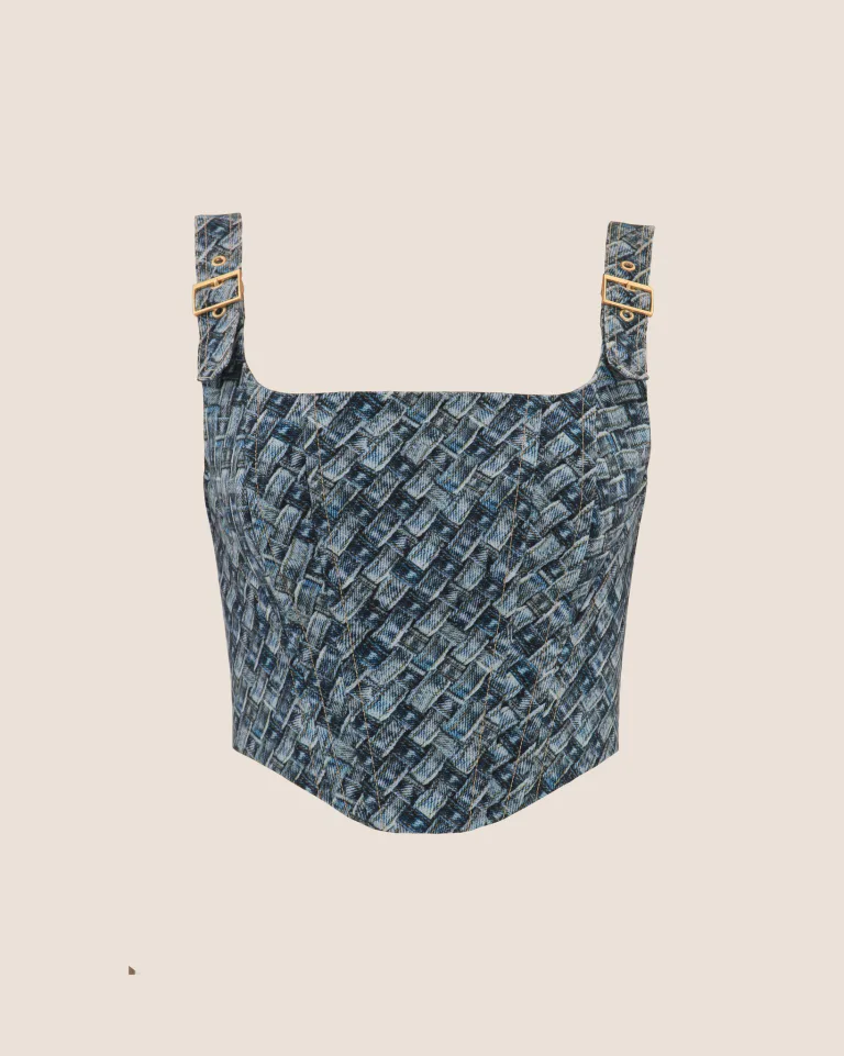 Корсетный топ из фактурной ткани