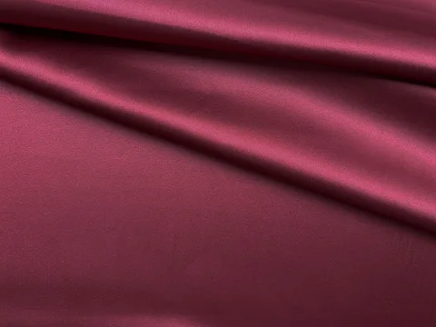 Ткань Шёлк бордового цвета однотонная  46698